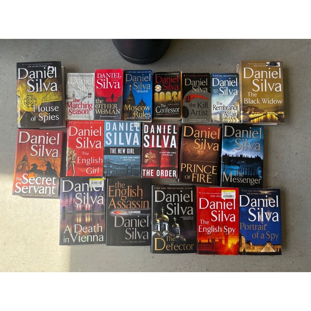 Lot of 19 Daniel Silva Paperback Hardcover Books Thriller Spy Novels